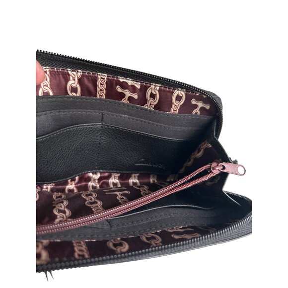 Clarks Dark Brown Leather Wallet With Zip Closure & Multiple Compartments - Picture 4 of 9